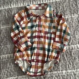 Multicolor Checkered Kids One Piece Fall 18-24 mo